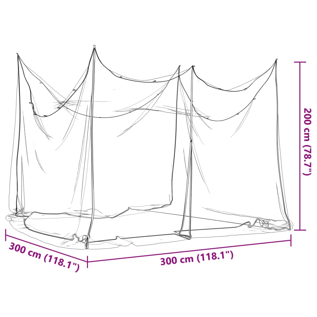 Myggenet Til Indendørs Og Udendørs 300X300X200 Cm Trådnet