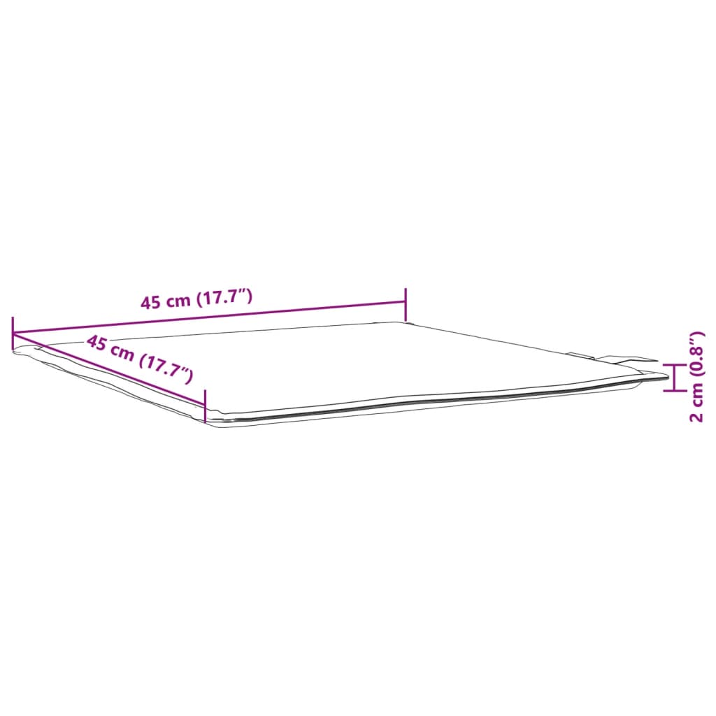 Udendørs Sædehynder 2 Stk. 45X45X2 Cm Firkantet Farvet