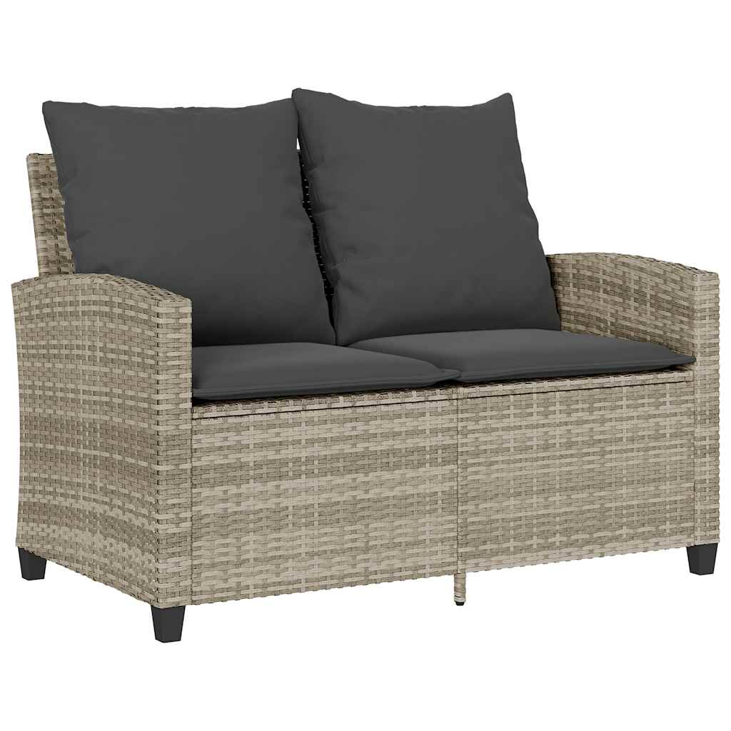 2-Personers Sofa Med Hynder Og Bord Polyrattan