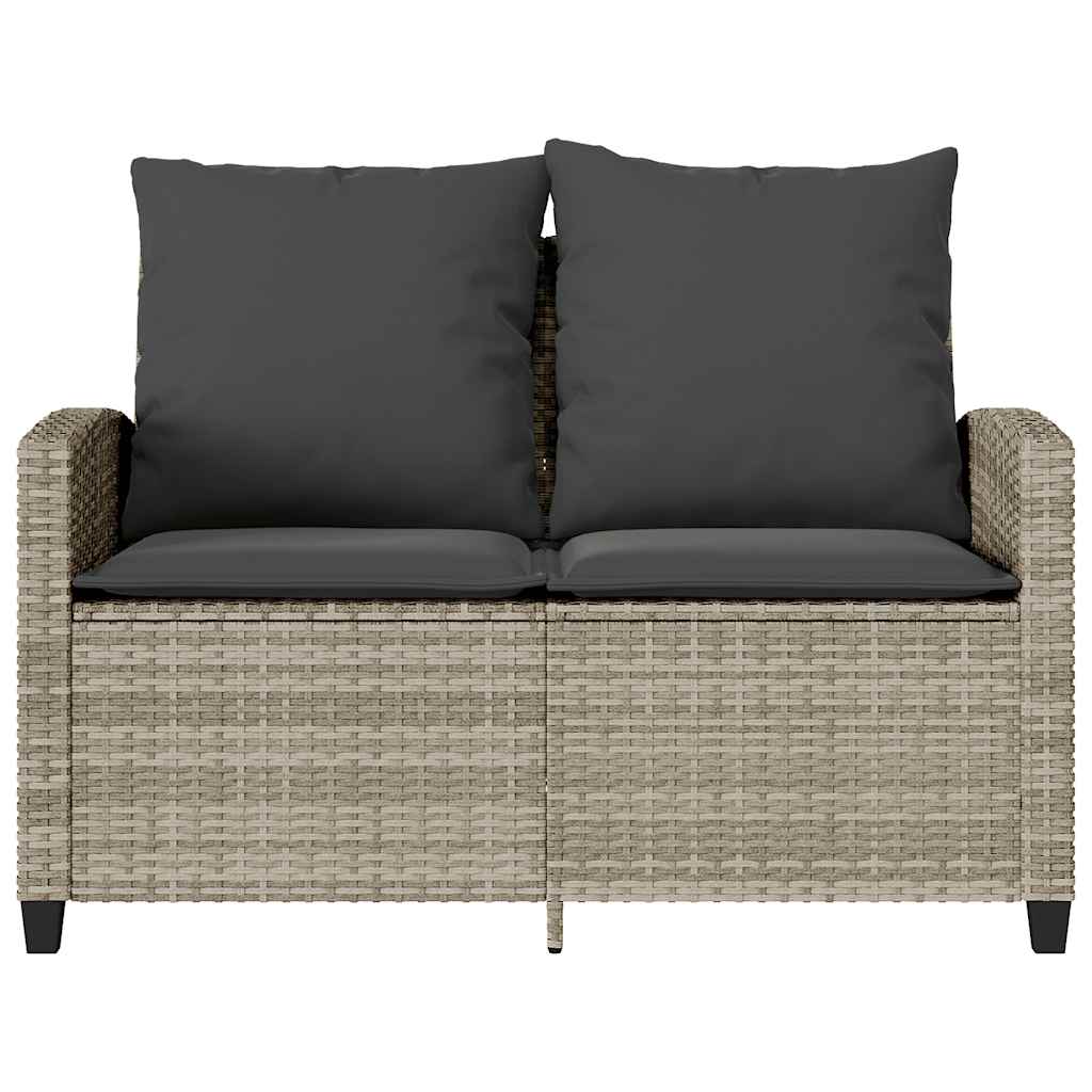 2-Personers Sofa Med Hynder Og Bord Polyrattan