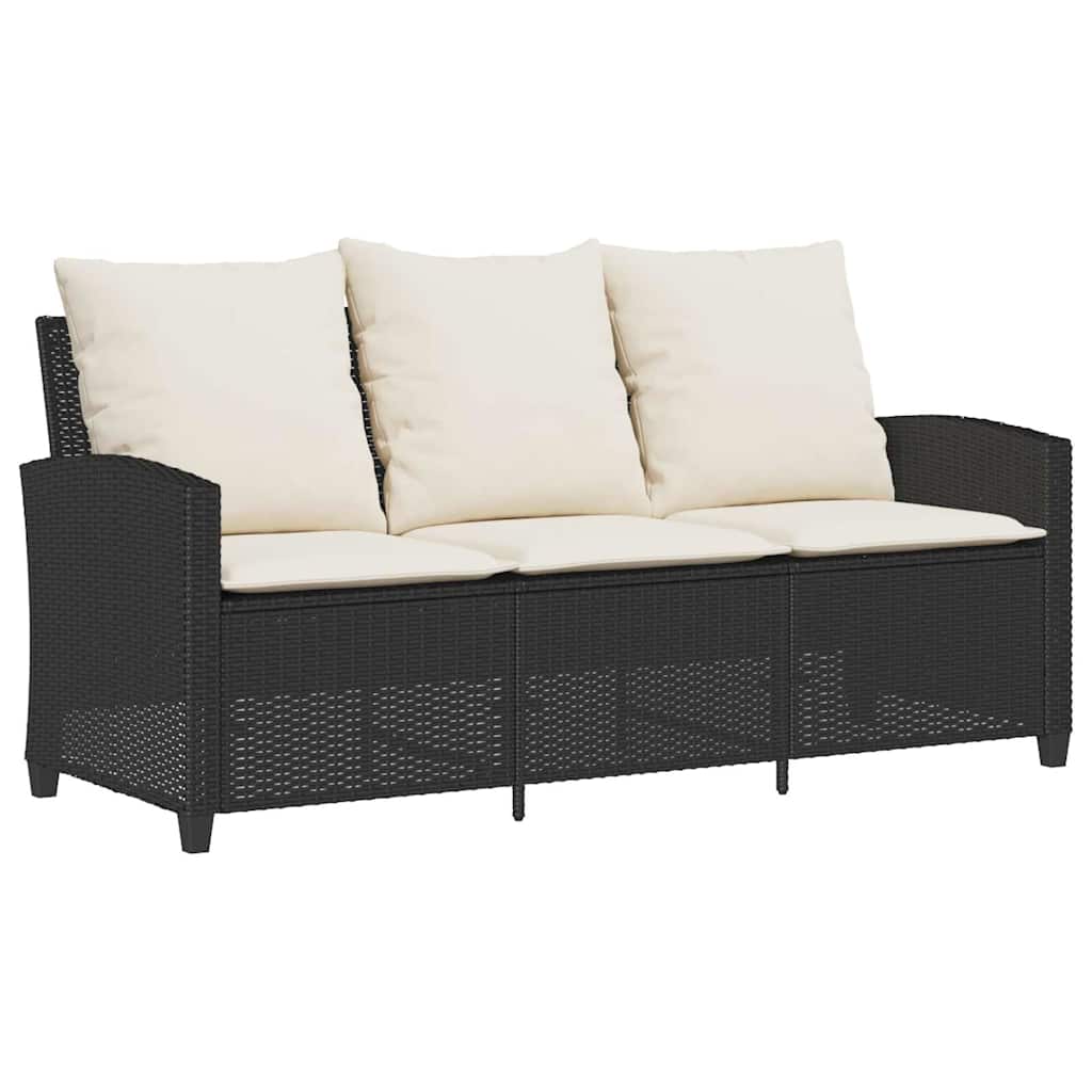 3-Personers Sofa Med Hynder Og Bord Polyrattan