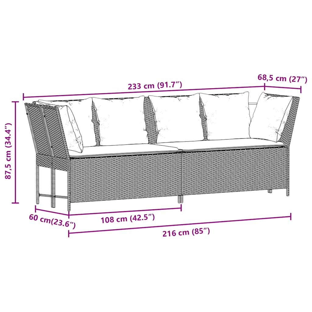 Havesofa Med Hynder Polyrattan