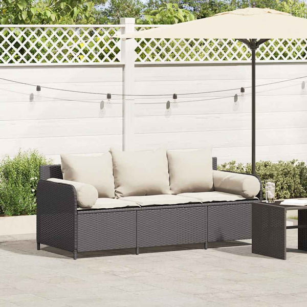 3-Personers Havesofa Med Hynder Polyrattan