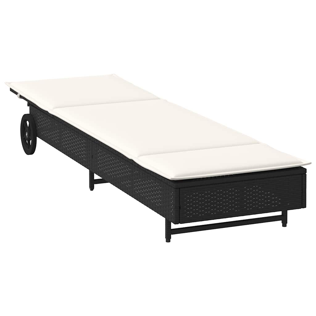 Liggestol Med Hjul Og Hynde Polyrattan