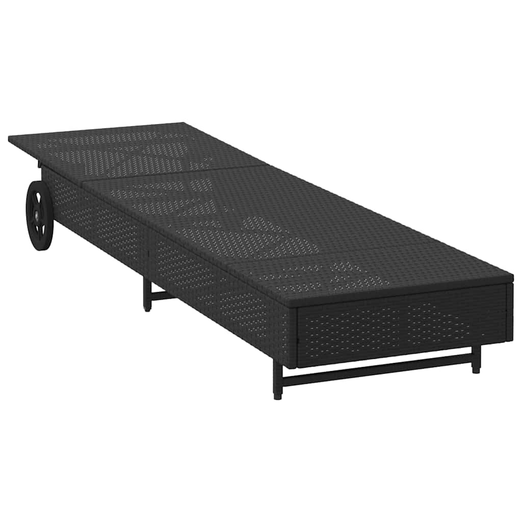 Liggestol Med Hjul Og Hynde Polyrattan