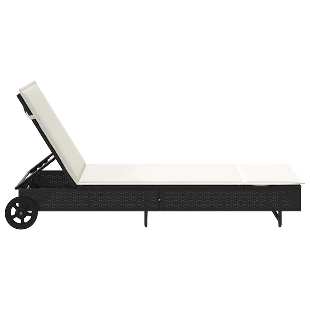 Liggestol Med Hjul Og Hynde Polyrattan