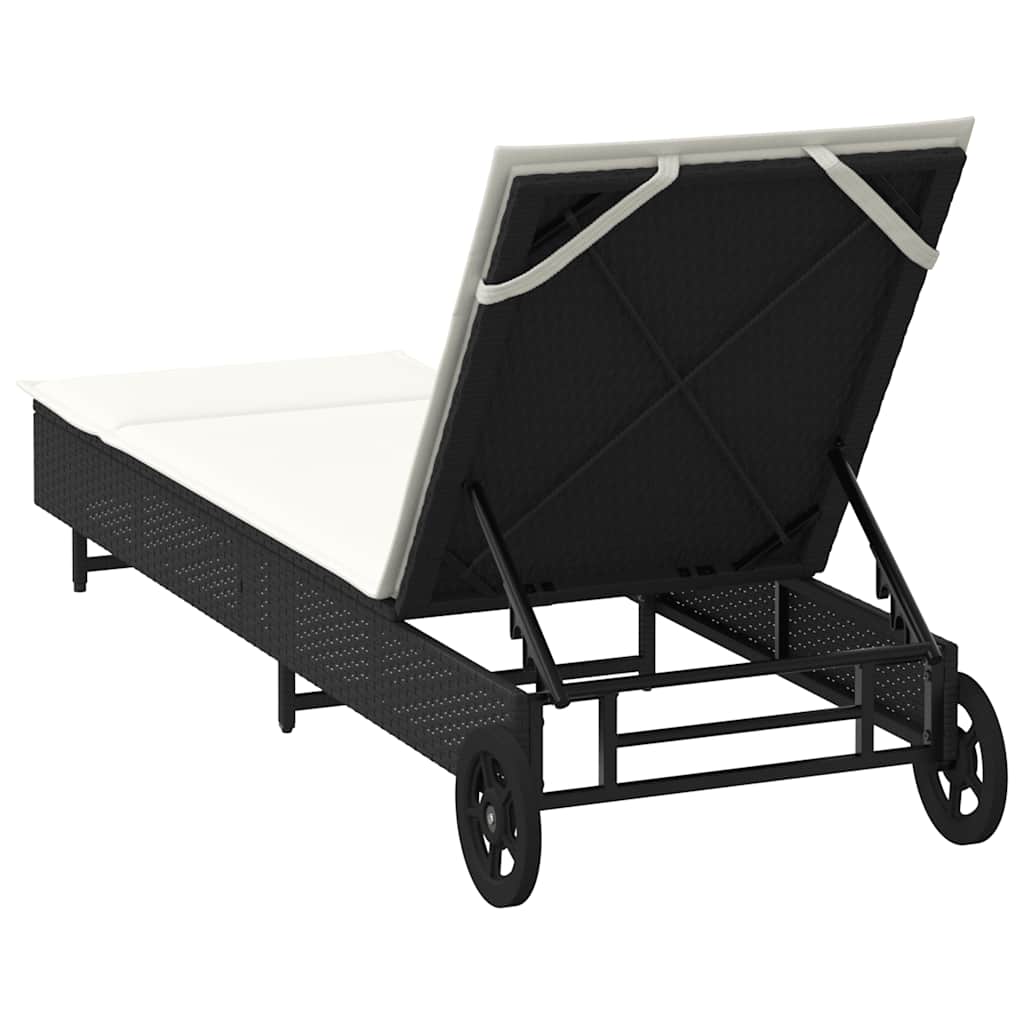 Liggestol Med Hjul Og Hynde Polyrattan