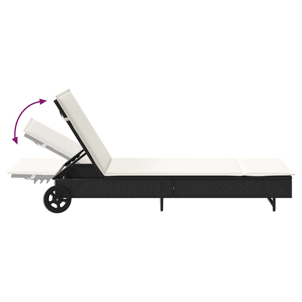 Liggestol Med Hjul Og Hynde Polyrattan