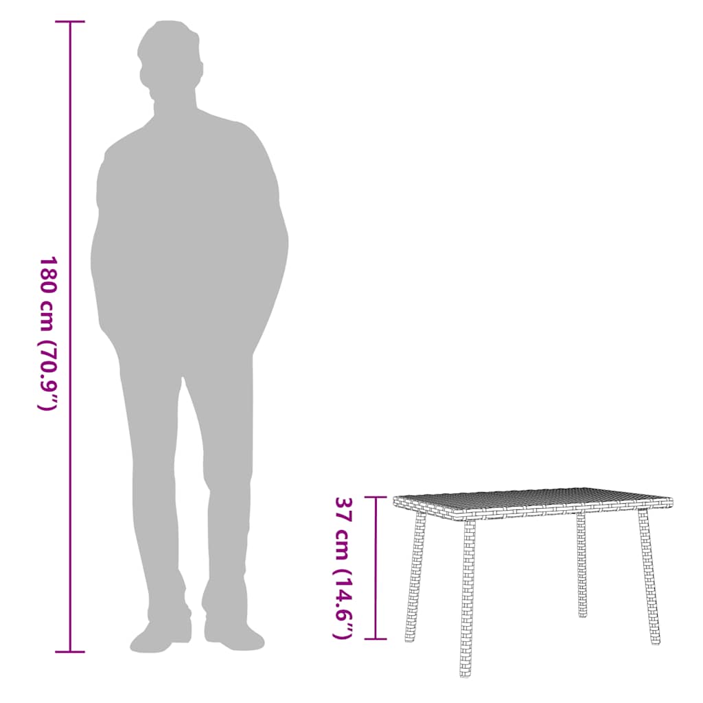 Havesofabord Firkantet Polyrattan