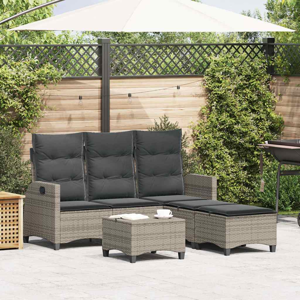 Sofasæt Til Haven 3 Dele Med Hynder L-Formet Polyrattan Beige