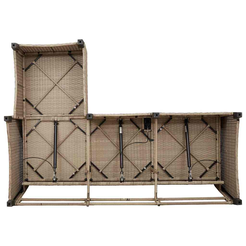 Sofasæt Til Haven 3 Dele Med Hynder L-Formet Polyrattan Beige