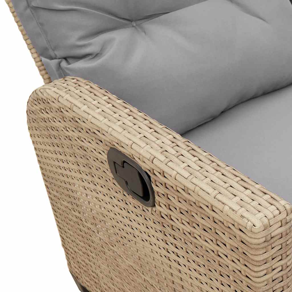 Sofasæt Til Haven 3 Dele Med Hynder L-Formet Polyrattan Beige