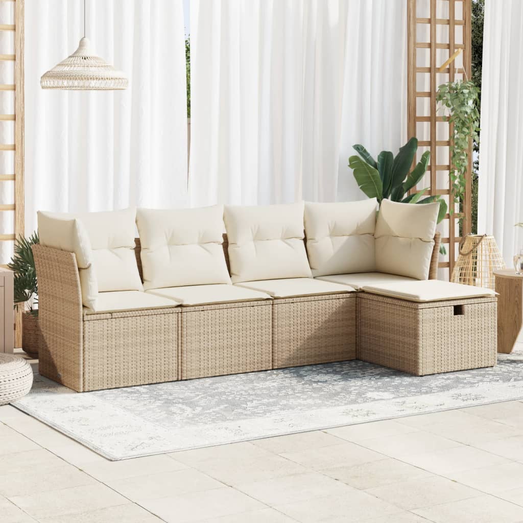 Sofasæt Til Haven 6 Dele Med Hynder Polyrattan Brun