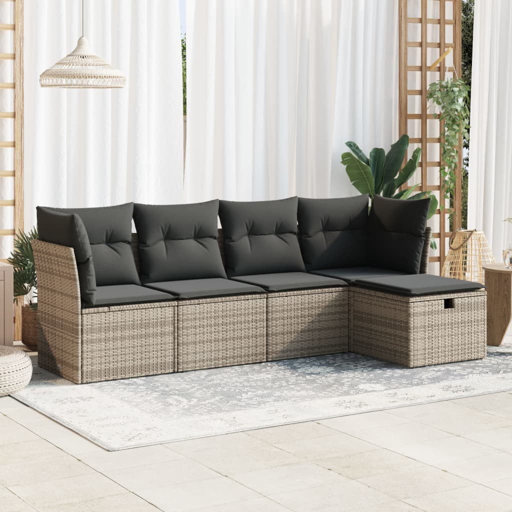 Sofasæt Til Haven 6 Dele Med Hynder Polyrattan Brun