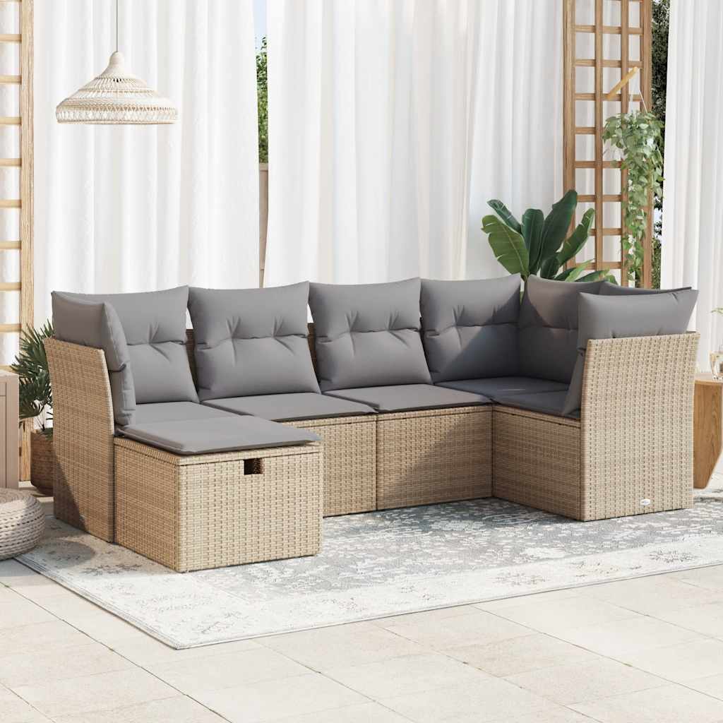Sofasæt Til Haven 7 Dele Med Hynder Polyrattan Brun