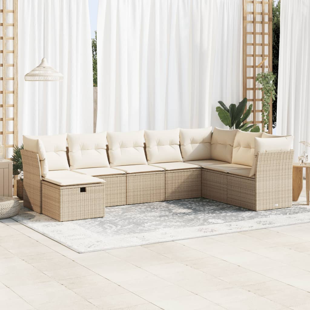Sofasæt Til Haven 9 Dele Med Hynder Polyrattan Brun