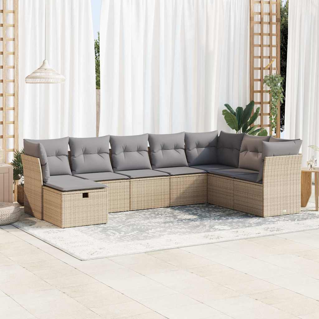 Sofasæt Til Haven 9 Dele Med Hynder Polyrattan Brun