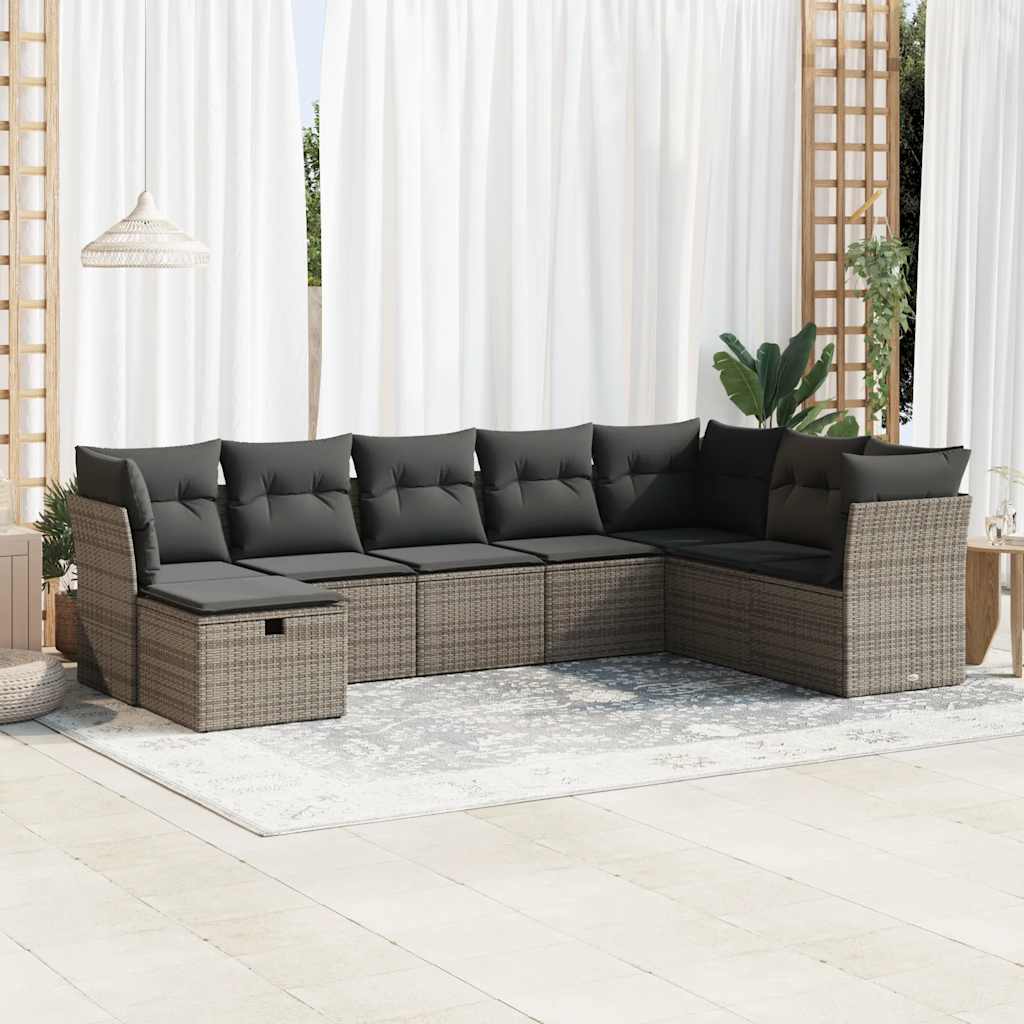 Sofasæt Til Haven 9 Dele Med Hynder Polyrattan Brun