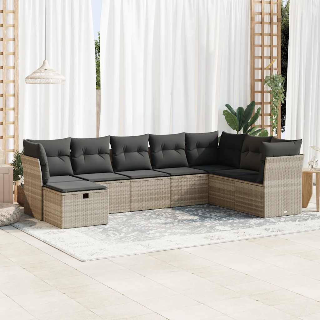 Sofasæt Til Haven 9 Dele Med Hynder Polyrattan Brun