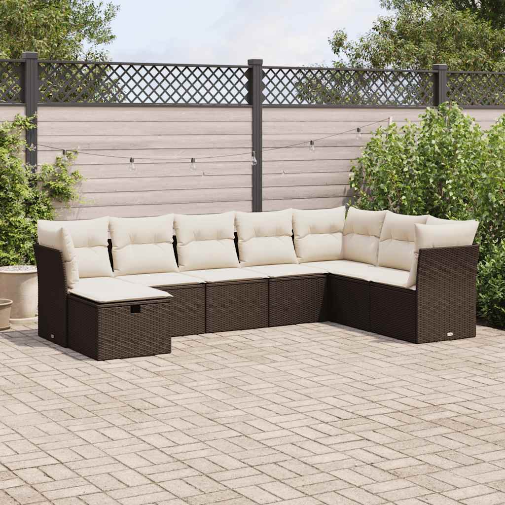Sofasæt Til Haven 9 Dele Med Hynder Polyrattan Brun