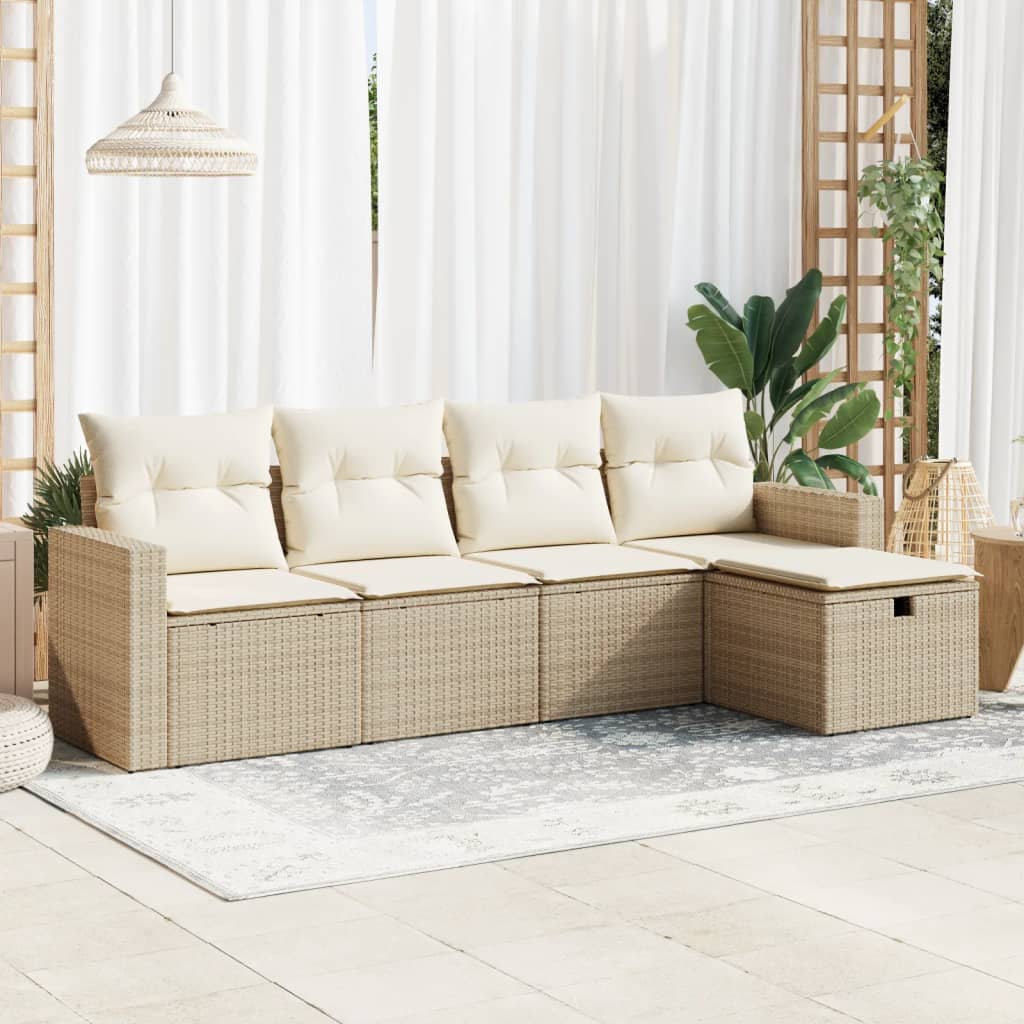 Sofasæt Til Haven 6 Dele Med Hynder Polyrattan Brun