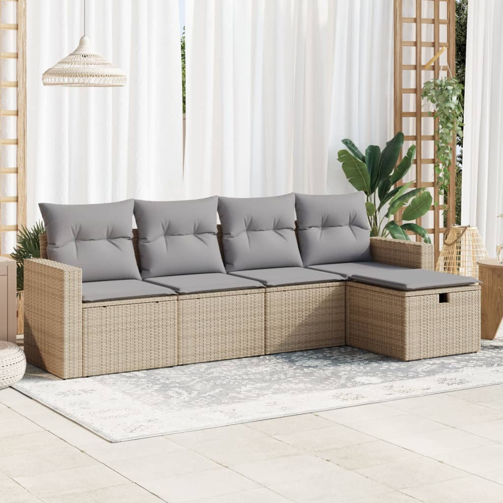 Sofasæt Til Haven 6 Dele Med Hynder Polyrattan Brun