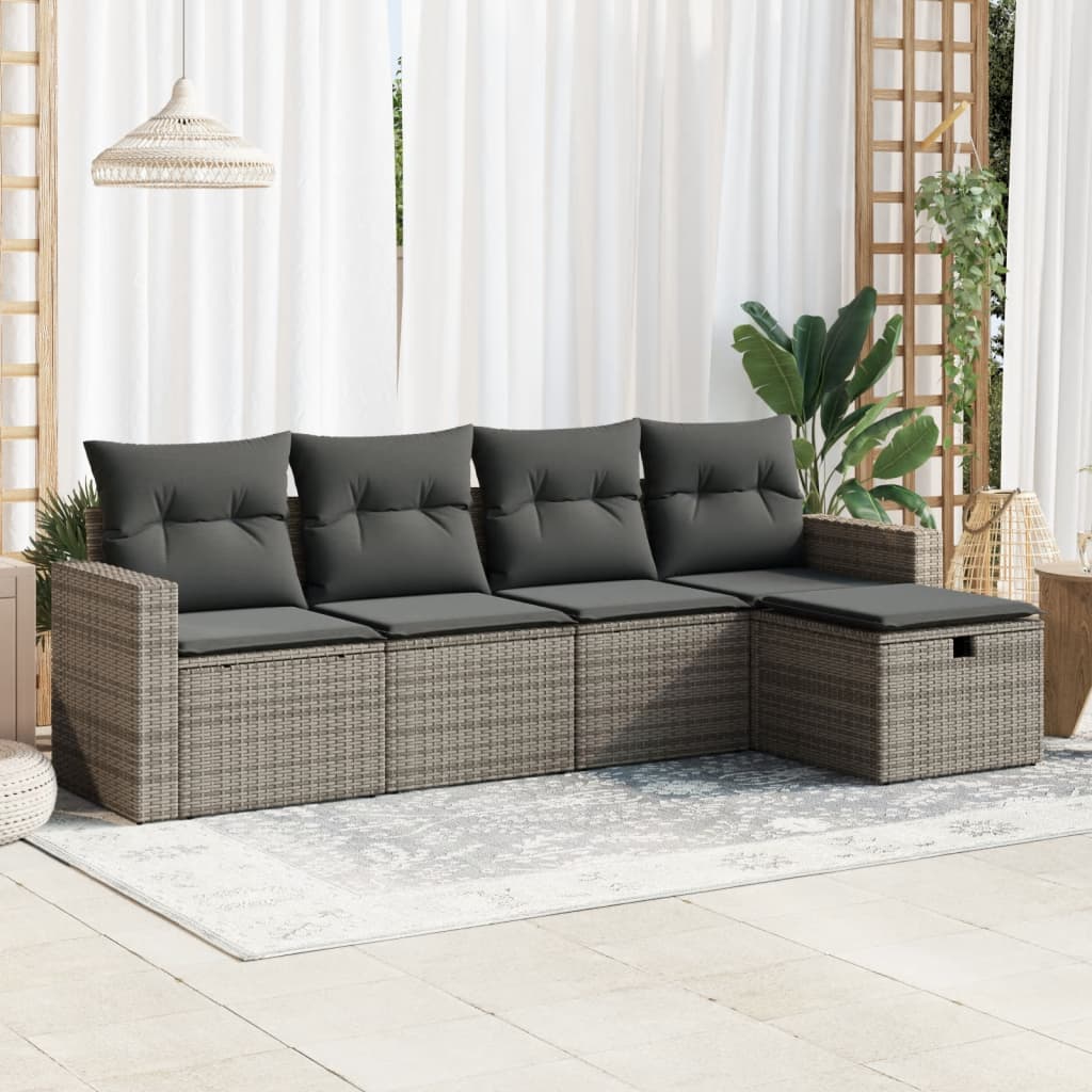 Sofasæt Til Haven 6 Dele Med Hynder Polyrattan Brun
