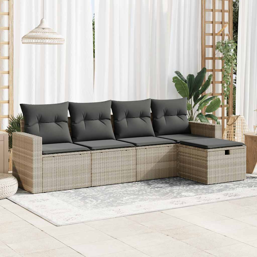 Sofasæt Til Haven 6 Dele Med Hynder Polyrattan Brun