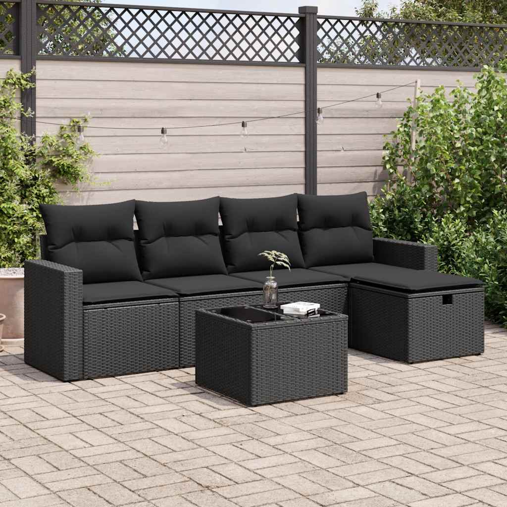 Sofasæt Til Haven 6 Dele Med Hynder Polyrattan Brun