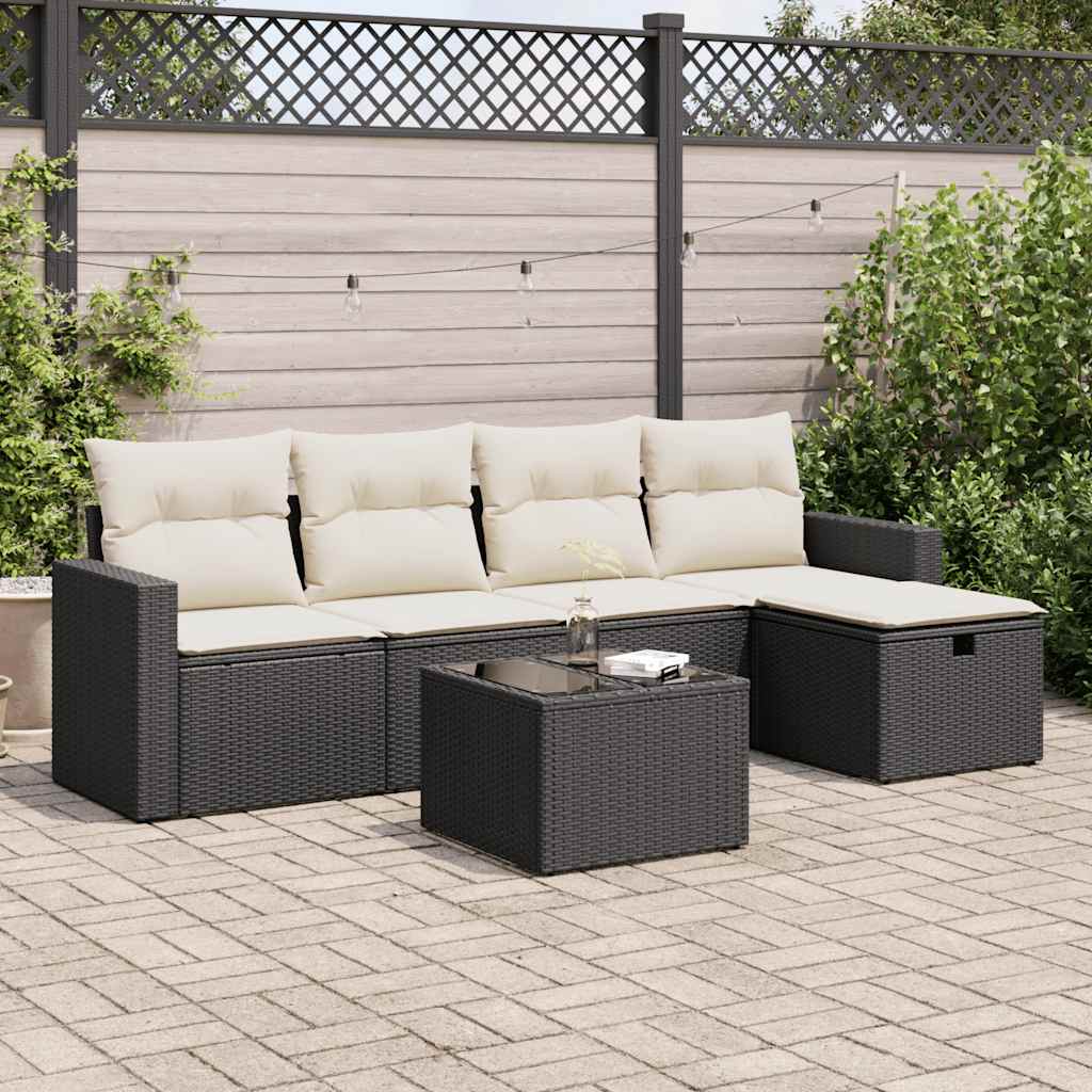 Sofasæt Til Haven 6 Dele Med Hynder Polyrattan Brun