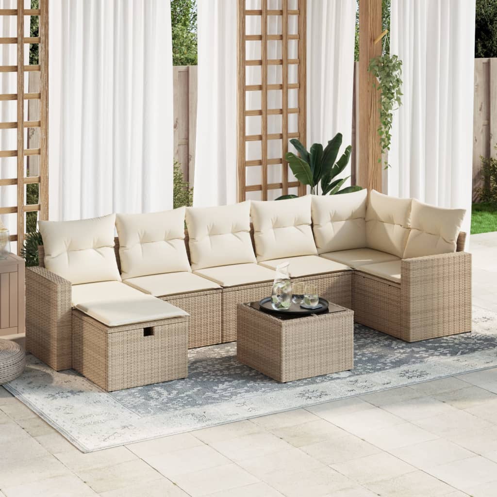 Sofasæt Til Haven 8 Dele Med Hynder Polyrattan Brun