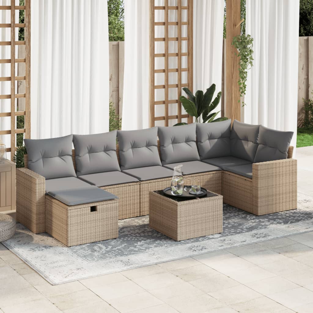 Sofasæt Til Haven 8 Dele Med Hynder Polyrattan Brun