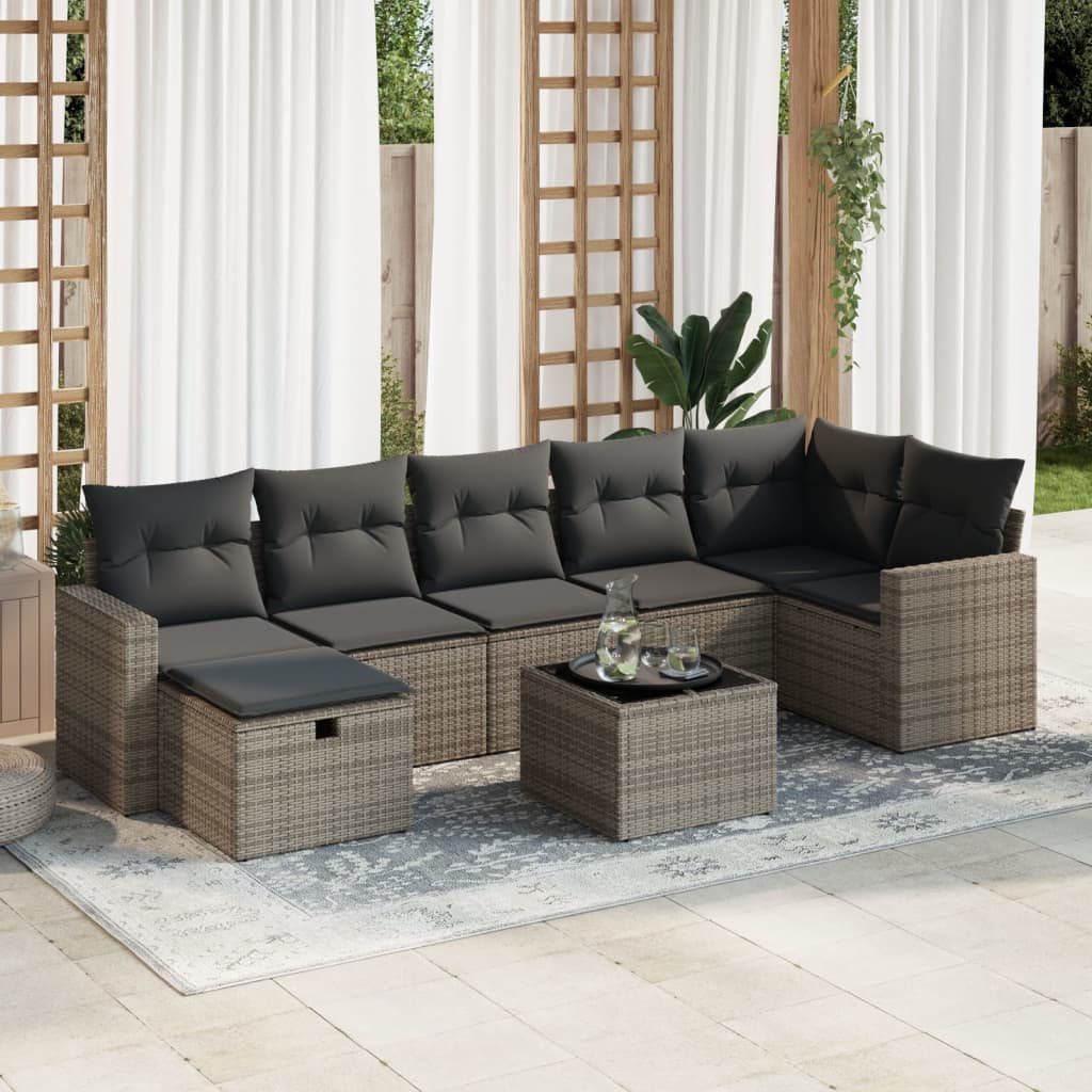 Sofasæt Til Haven 8 Dele Med Hynder Polyrattan Brun