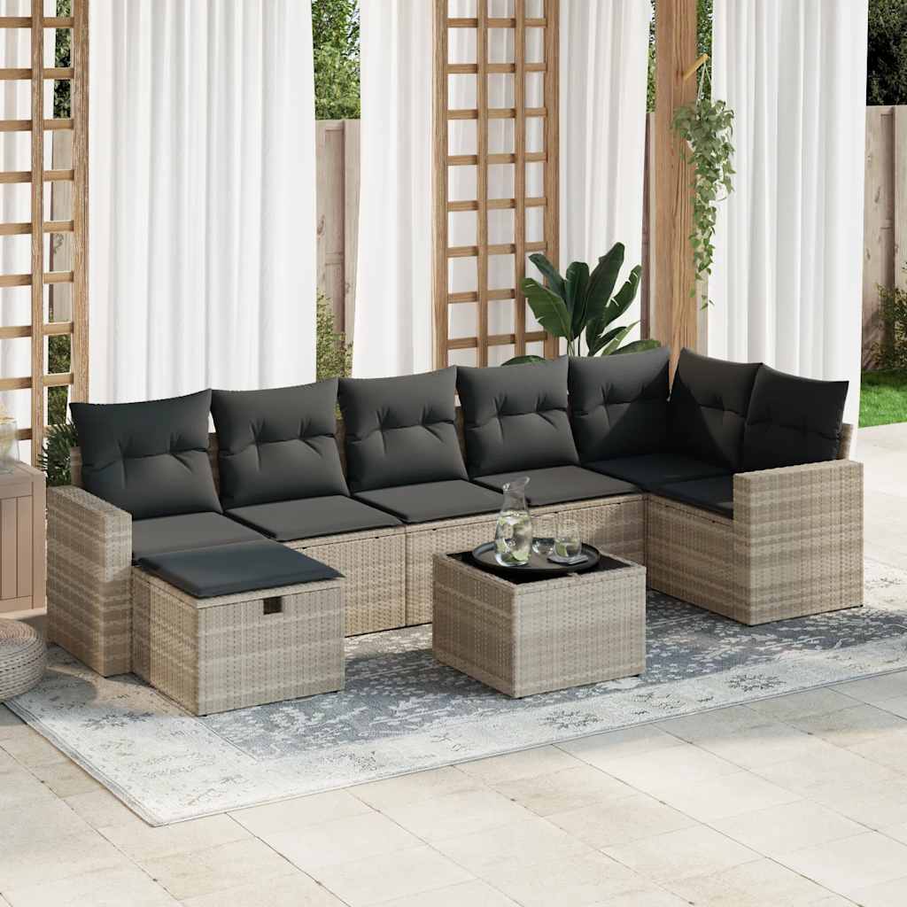 Sofasæt Til Haven 8 Dele Med Hynder Polyrattan Brun