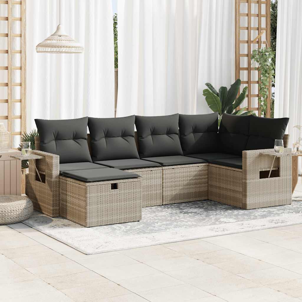 Sofasæt Til Haven 7 Dele Med Hynder Polyrattan Brun