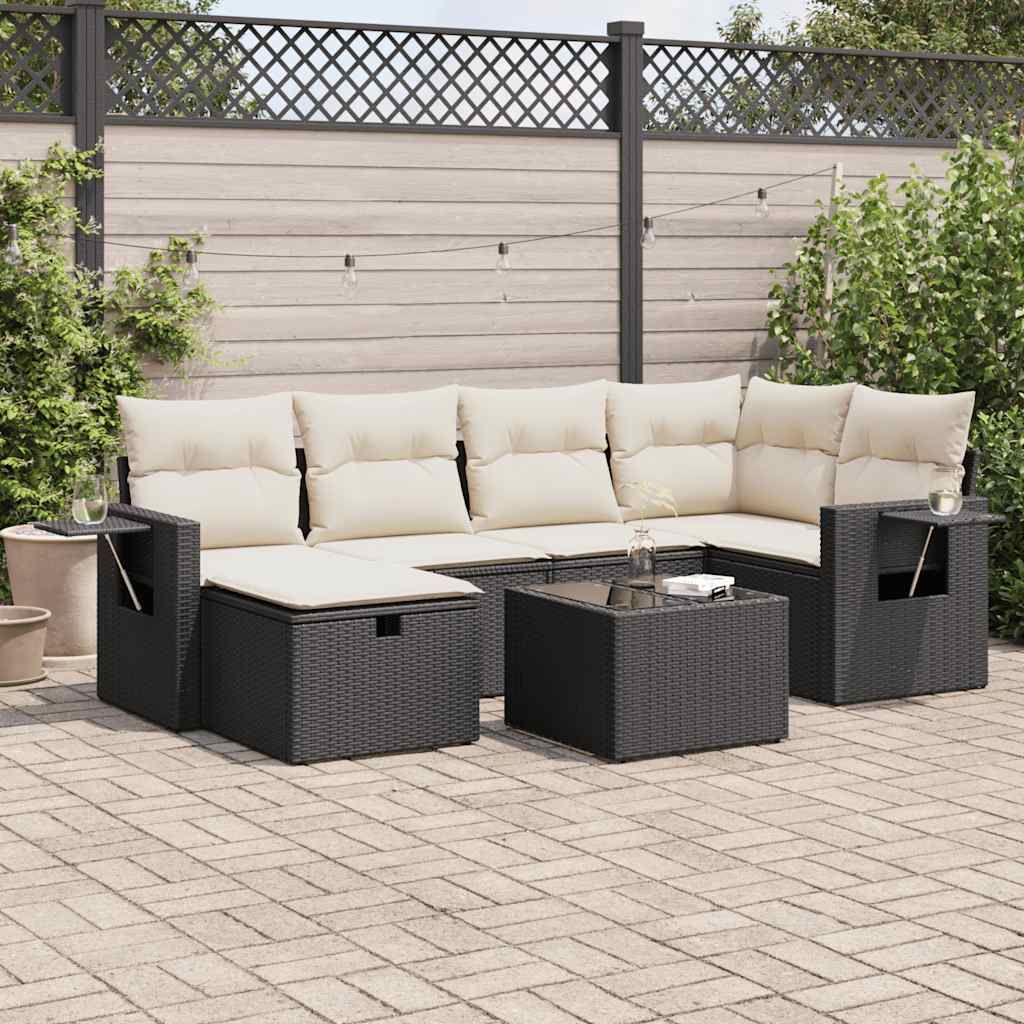Sofasæt Til Haven 7 Dele Med Hynder Polyrattan Brun