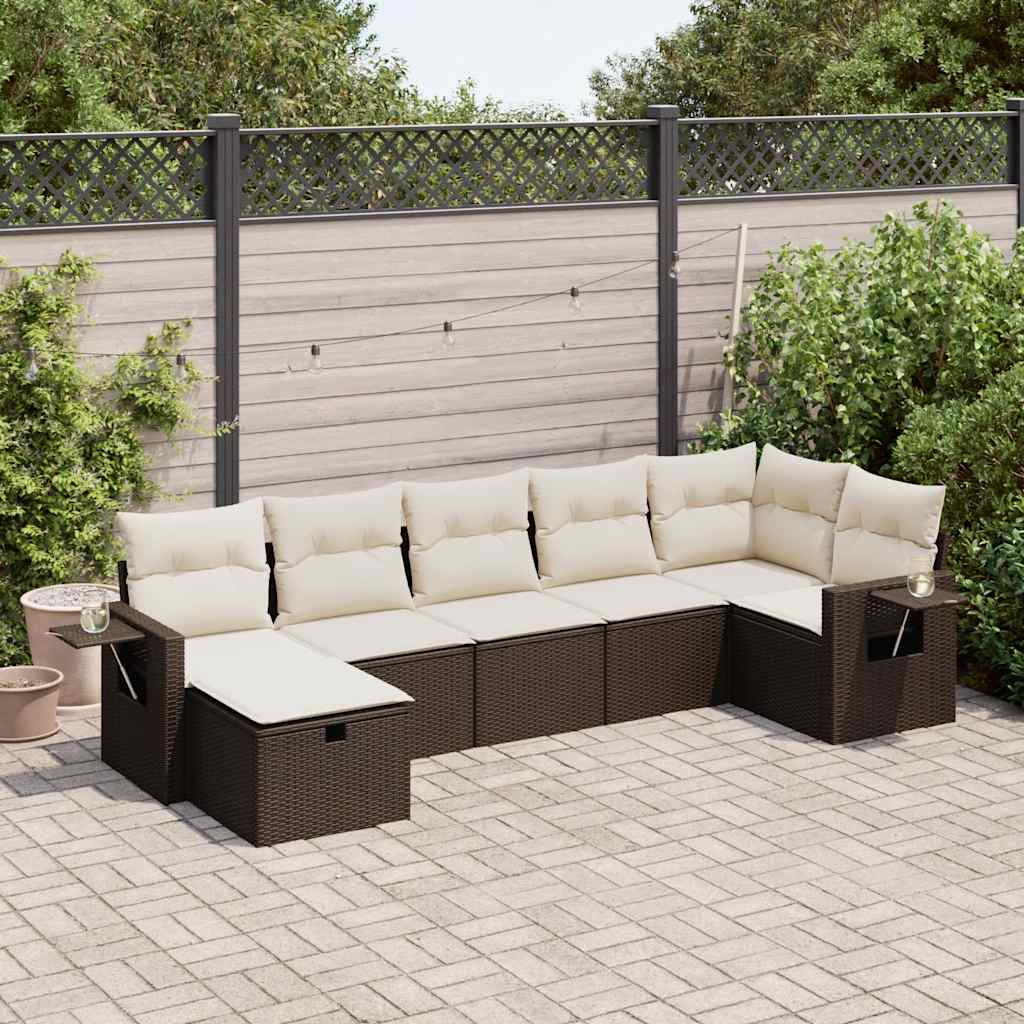 Sofasæt Til Haven 8 Dele Med Hynder Polyrattan Brun
