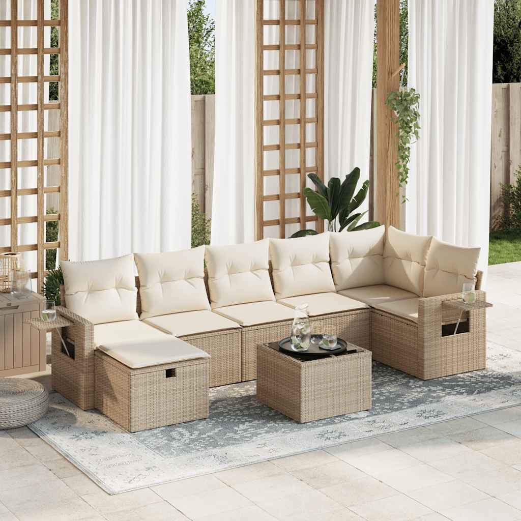 Sofasæt Til Haven 8 Dele Med Hynder Polyrattan Brun