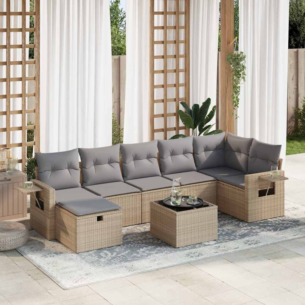 Sofasæt Til Haven 8 Dele Med Hynder Polyrattan Brun