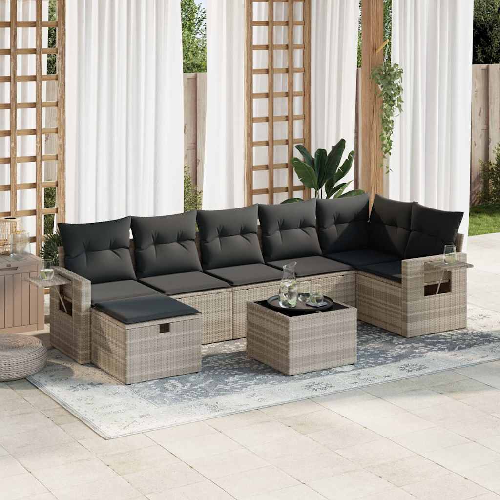 Sofasæt Til Haven 8 Dele Med Hynder Polyrattan Brun