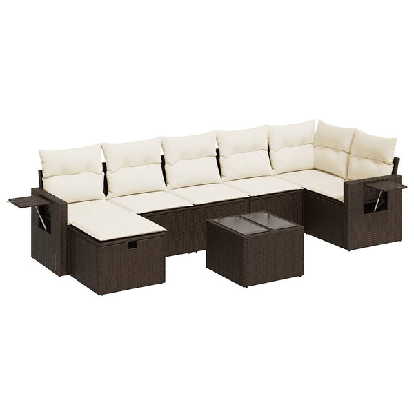 Sofasæt Til Haven 8 Dele Med Hynder Polyrattan Brun