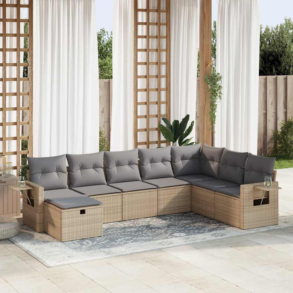 Sofasæt Til Haven 9 Dele Med Hynder Polyrattan Brun