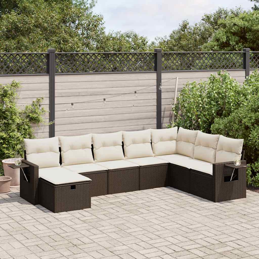 Sofasæt Til Haven 9 Dele Med Hynder Polyrattan Brun