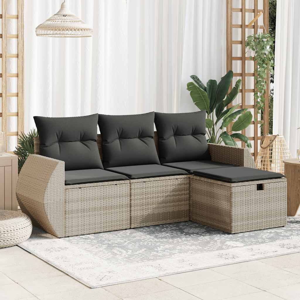 Sofasæt Til Haven 4 Dele Med Hynder Polyrattan Brun
