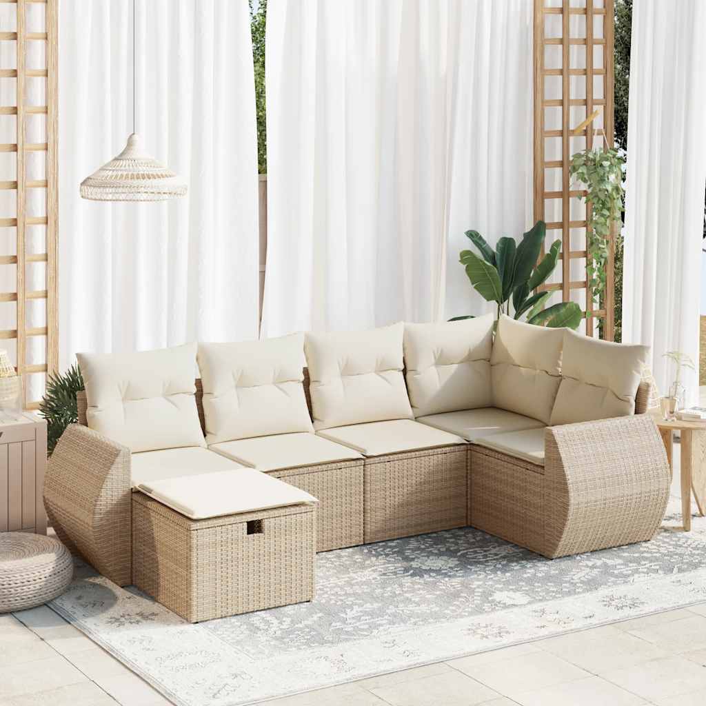 Sofasæt Til Haven 7 Dele Med Hynder Polyrattan Brun