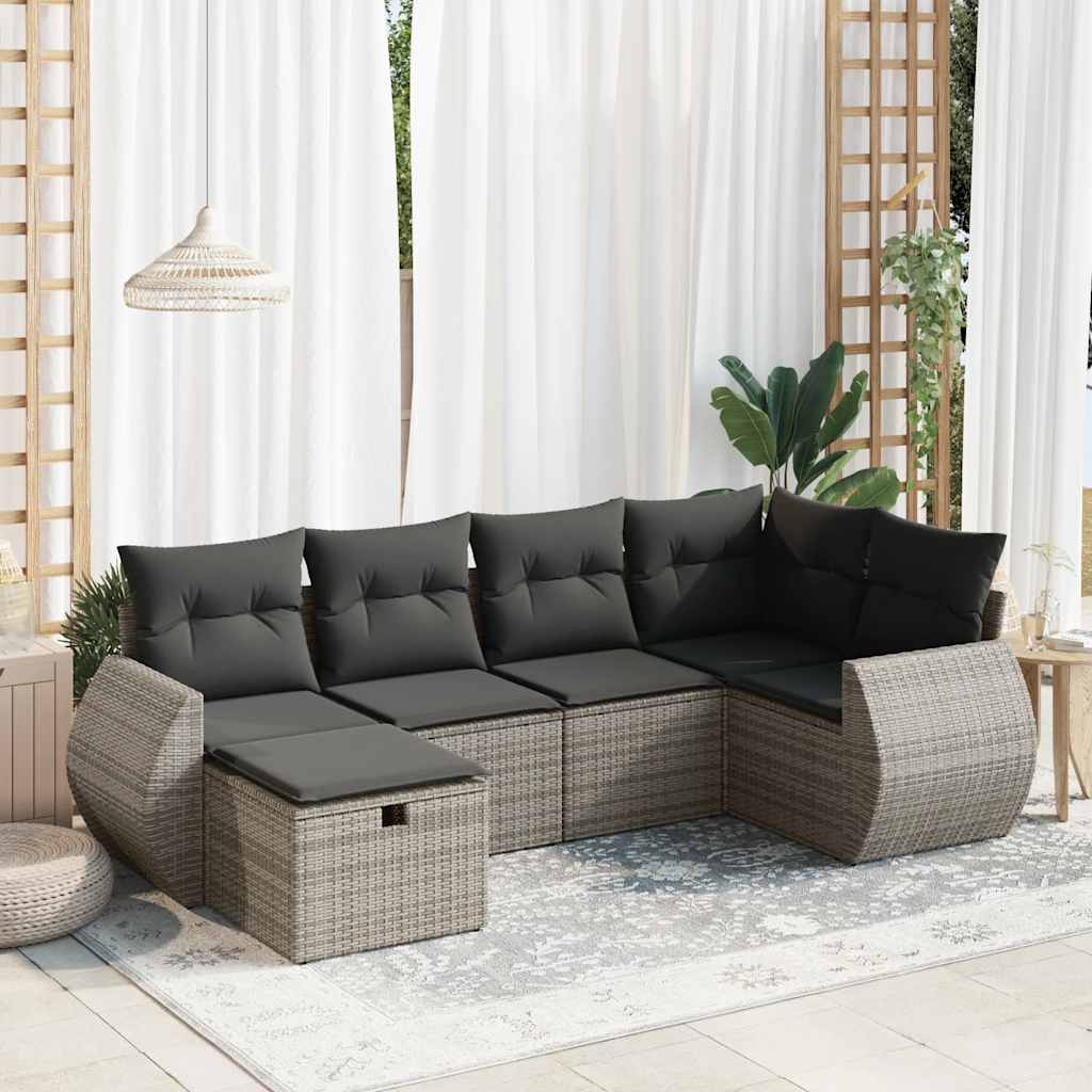 Sofasæt Til Haven 7 Dele Med Hynder Polyrattan Brun