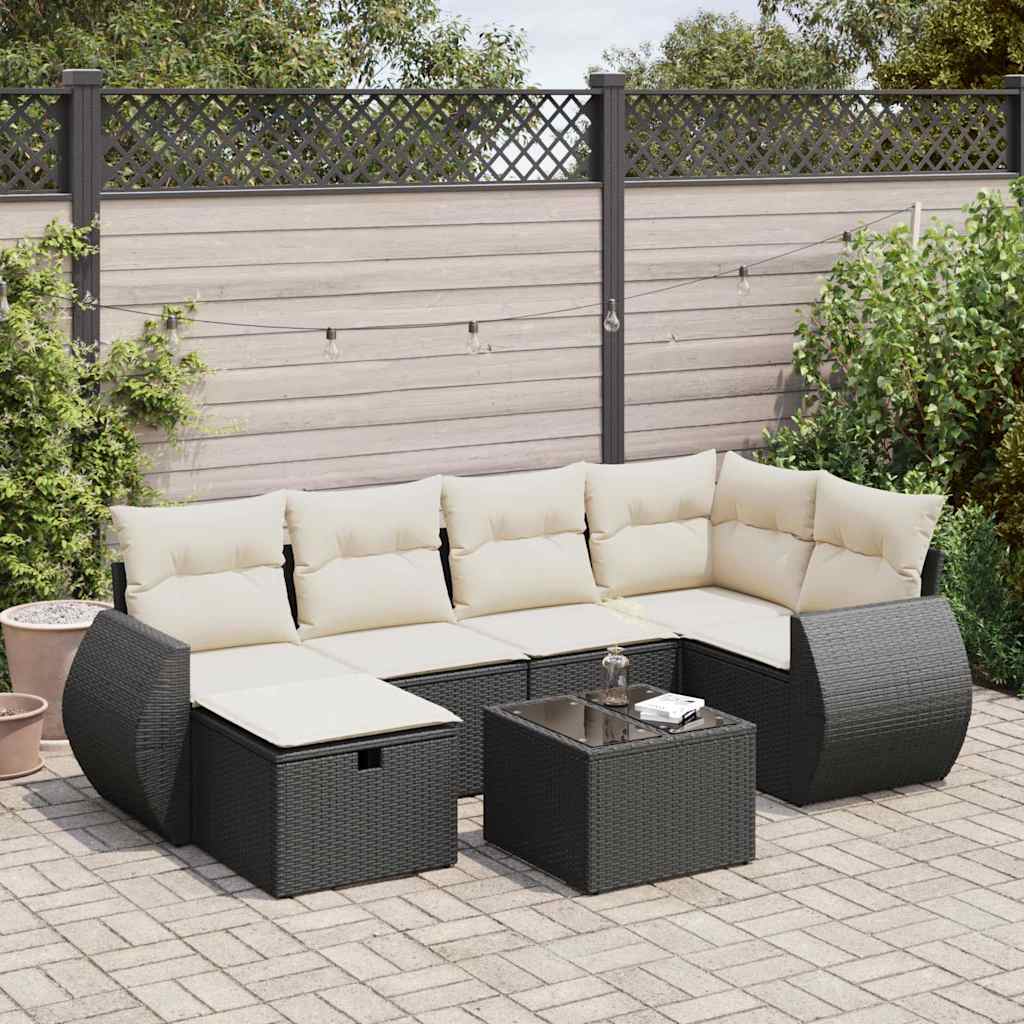Sofasæt Til Haven 7 Dele Med Hynder Polyrattan Brun