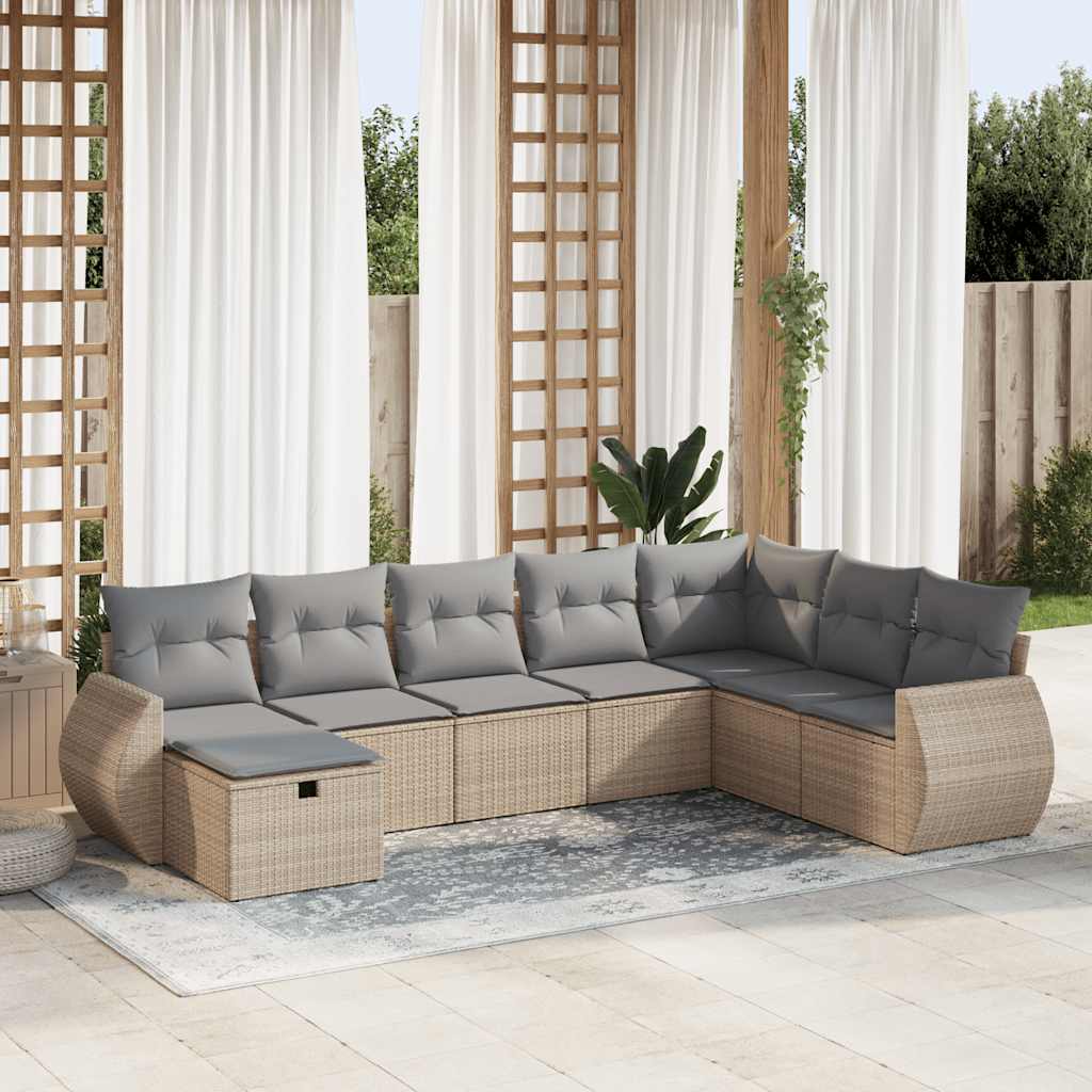 Sofasæt Til Haven 9 Dele Med Hynder Polyrattan Brun