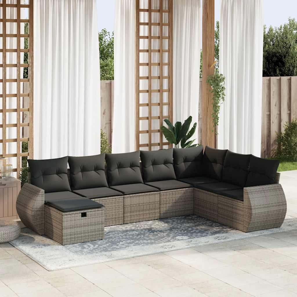 Sofasæt Til Haven 9 Dele Med Hynder Polyrattan Brun
