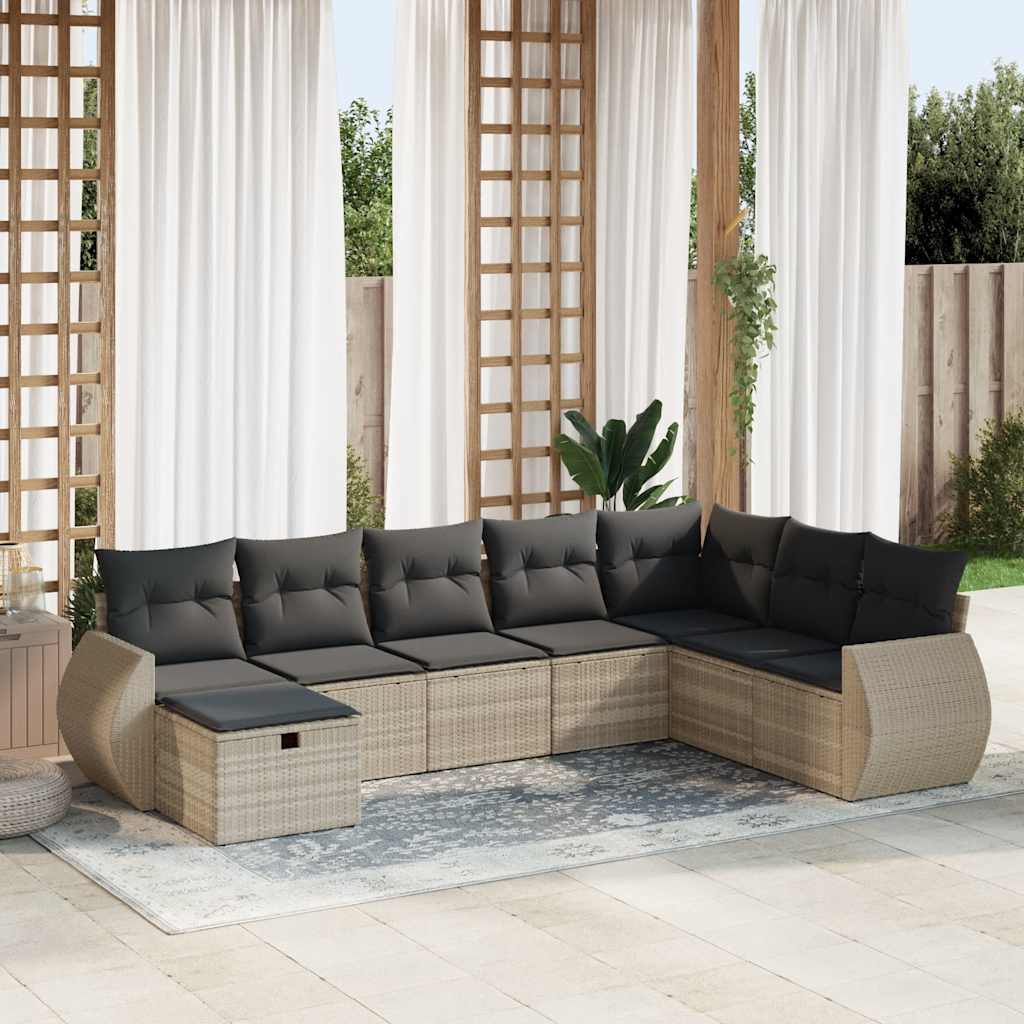 Sofasæt Til Haven 9 Dele Med Hynder Polyrattan Brun